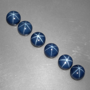 캐럿 천연 파란색 스타 사파이어 보석, 라운드 컷, 불투명체