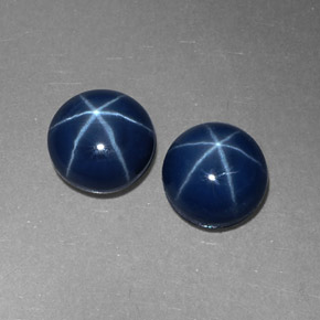 캐럿 천연 블루 스타 사파이어 보석, 라운드 컷, 6.03 mm, 불투명체