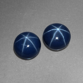 캐럿 천연 블루 스타 사파이어 보석, 라운드 컷, 6.03 mm, 불투명체