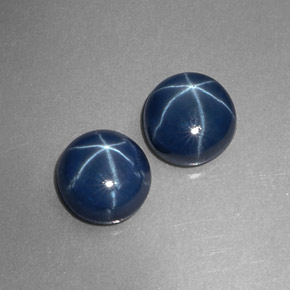 캐럿 천연 블루 스타 사파이어 보석, 라운드 컷, 6.01 mm, 불투명체