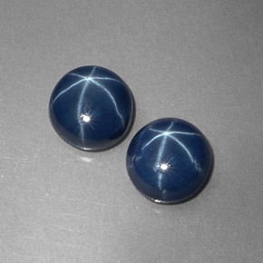 캐럿 천연 블루 스타 사파이어 보석, 라운드 컷, 6.01 mm, 불투명체