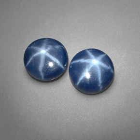 캐럿 천연 블루 스타 사파이어 보석, 라운드 컷, 6.26 mm, 불투명체