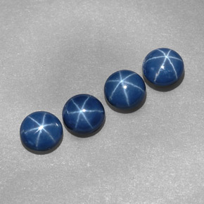 캐럿 천연 파란색 스타 사파이어 보석, 라운드 컷, 불투명체