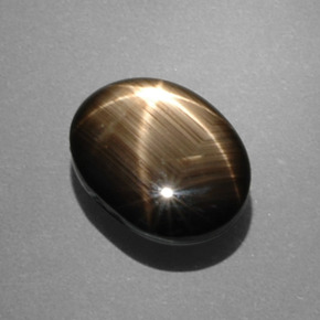 7.53캐럿 천연 검정색 스타 사파이어, 타원형 컷, 12.5×9.8 mm, 불투명체