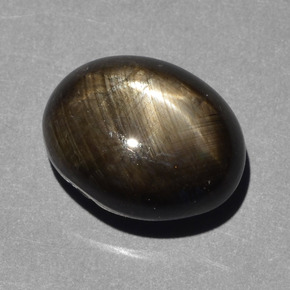 10.43캐럿 천연 검정색 스타 사파이어, 타원형 컷, 13.2×10.4 mm, 불투명체