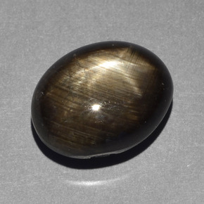 10.43캐럿 천연 검정색 스타 사파이어, 타원형 컷, 13.2×10.4 mm, 불투명체
