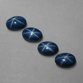 캐럿 천연 블루 스타 사파이어 보석, 타원형 컷, 6.2×4.3 mm, 불투명체