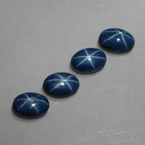 캐럿 천연 블루 스타 사파이어 보석, 타원형 컷, 6.2×4.3 mm, 불투명체