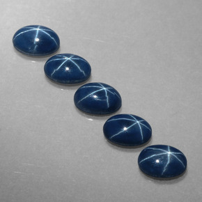 캐럿 천연 블루 스타 사파이어 보석, 타원형 컷, 6.1×4.2 mm, 불투명체