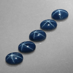 캐럿 천연 블루 스타 사파이어 보석, 타원형 컷, 6.1×4.2 mm, 불투명체