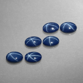 캐럿 천연 파란색 스타 사파이어 보석, 타원형 컷, 불투명체