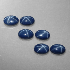 캐럿 천연 블루 스타 사파이어 보석, 타원형 컷, 6×4.1 mm, 불투명체
