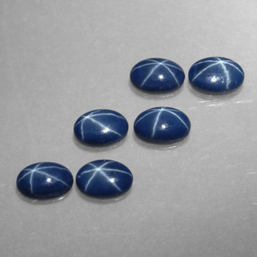 캐럿 천연 블루 스타 사파이어 보석, 타원형 컷, 6×4.1 mm, 불투명체