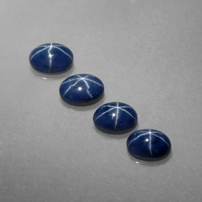 캐럿 천연 블루 스타 사파이어 보석, 타원형 컷, 6.2×4.2 mm, 불투명체