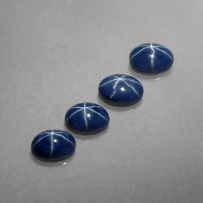 캐럿 천연 블루 스타 사파이어 보석, 타원형 컷, 6.2×4.2 mm, 불투명체