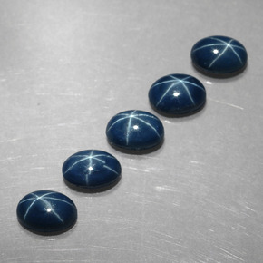 캐럿 천연 블루 스타 사파이어 보석, 타원형 컷, 6.1×4.2 mm, 불투명체