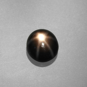 1.09캐럿 천연 검정색 스타 사파이어, 라운드 컷, 5.86 mm, 불투명체