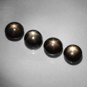 캐럿 천연 검은색 스타 사파이어 보석, 라운드 컷, 불투명체