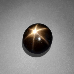 2.49캐럿 천연 검정색 스타 사파이어, 라운드 컷, 8.23 mm, 불투명체