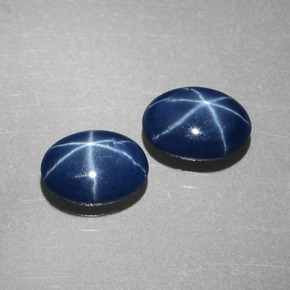 캐럿 천연 블루 스타 사파이어 보석, 타원형 컷, 7.2×5.2 mm, 불투명체