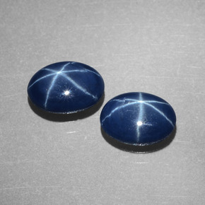 캐럿 천연 블루 스타 사파이어 보석, 타원형 컷, 7.2×5.2 mm, 불투명체