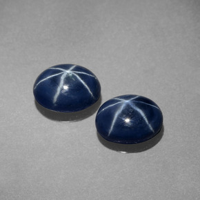 캐럿 천연 블루 스타 사파이어 보석, 타원형 컷, 7×5.2 mm, 불투명체