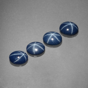 캐럿 천연 블루 스타 사파이어 보석, 타원형 컷, 6.9×5 mm, 불투명체