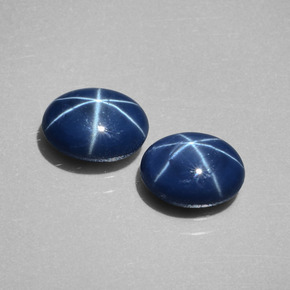 캐럿 천연 블루 스타 사파이어 보석, 타원형 컷, 7×5.2 mm, 불투명체