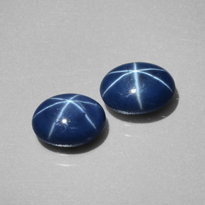 캐럿 천연 블루 스타 사파이어 보석, 타원형 컷, 7×5.2 mm, 불투명체