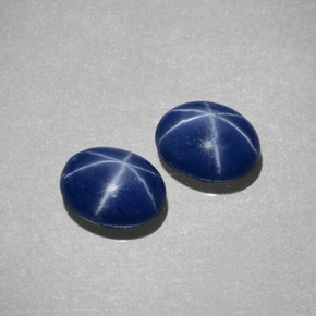 캐럿 천연 블루 스타 사파이어 보석, 타원형 컷, 7.1×5.2 mm, 불투명체