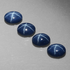 캐럿 천연 블루 스타 사파이어 보석, 타원형 컷, 6.9×5.1 mm, 불투명체