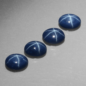 캐럿 천연 블루 스타 사파이어 보석, 타원형 컷, 6.9×5.1 mm, 불투명체