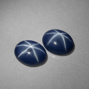 캐럿 천연 블루 스타 사파이어 보석, 타원형 컷, 7.2×5.2 mm, 불투명체