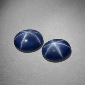 캐럿 천연 블루 스타 사파이어 보석, 타원형 컷, 7.2×5.2 mm, 불투명체
