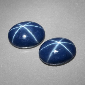 캐럿 천연 블루 스타 사파이어 보석, 타원형 컷, 8.2×6.1 mm, 불투명체