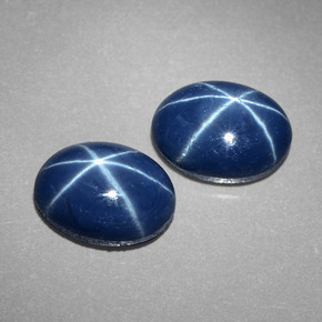 캐럿 천연 블루 스타 사파이어 보석, 타원형 컷, 8.2×6.1 mm, 불투명체
