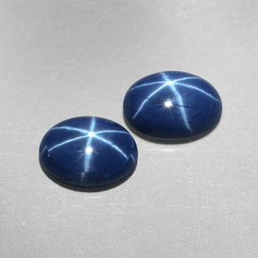 캐럿 천연 블루 스타 사파이어 보석, 타원형 컷, 8.1×6.1 mm, 불투명체