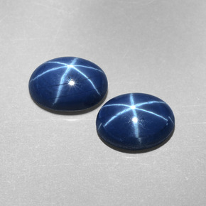 캐럿 천연 블루 스타 사파이어 보석, 타원형 컷, 8.1×6.1 mm, 불투명체