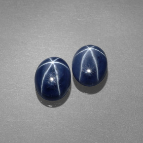 캐럿 천연 블루 스타 사파이어 보석, 타원형 컷, 8.1×6.1 mm, 불투명체