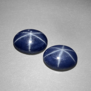 캐럿 천연 블루 스타 사파이어 보석, 타원형 컷, 8.1×6.2 mm, 불투명체