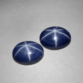캐럿 천연 블루 스타 사파이어 보석, 타원형 컷, 8.1×6.2 mm, 불투명체