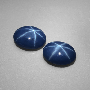 캐럿 천연 블루 스타 사파이어 보석, 타원형 컷, 7×5.3 mm, 불투명체