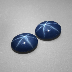 캐럿 천연 블루 스타 사파이어 보석, 타원형 컷, 7×5.3 mm, 불투명체