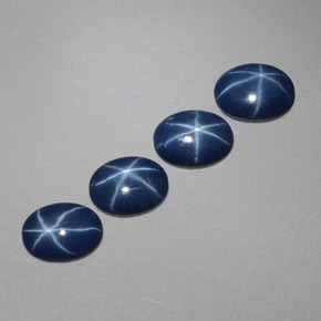 캐럿 천연 블루 스타 사파이어 보석, 타원형 컷, 7×5.2 mm, 불투명체