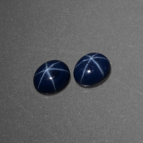 캐럿 천연 블루 스타 사파이어 보석, 타원형 컷, 5.2×4.2 mm, 불투명체