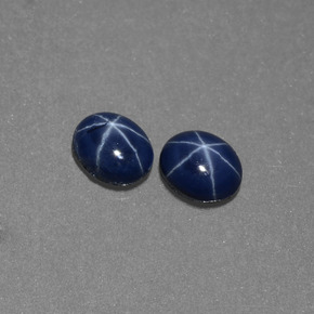 캐럿 천연 블루 스타 사파이어 보석, 타원형 컷, 5.2×4.1 mm, 불투명체