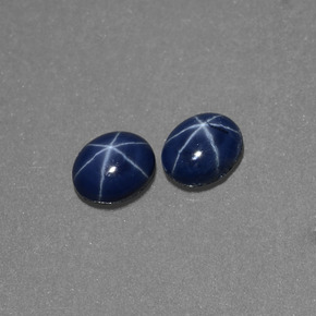 캐럿 천연 블루 스타 사파이어 보석, 타원형 컷, 5.2×4.1 mm, 불투명체