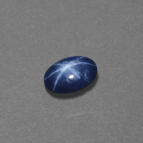 0.50캐럿 천연 블루 스타 사파이어, 타원형 컷, 5.7×4 mm, 불투명체