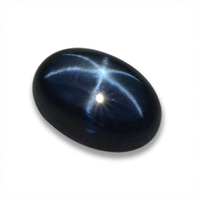 1.05캐럿 천연 블루 스타 사파이어, 타원형 컷, 6.6×4.6 mm, 투명한