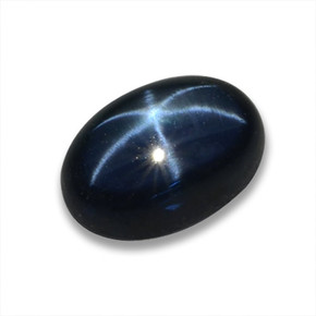 1.05캐럿 천연 블루 스타 사파이어, 타원형 컷, 6.6×4.6 mm, 투명한